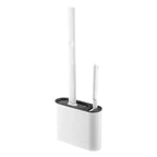 Flexible Flat-Head Silicone Toilet Brush (Self-Adhesive Wall Mount)