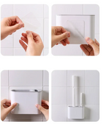 Flexible Flat-Head Silicone Toilet Brush (Self-Adhesive Wall Mount)