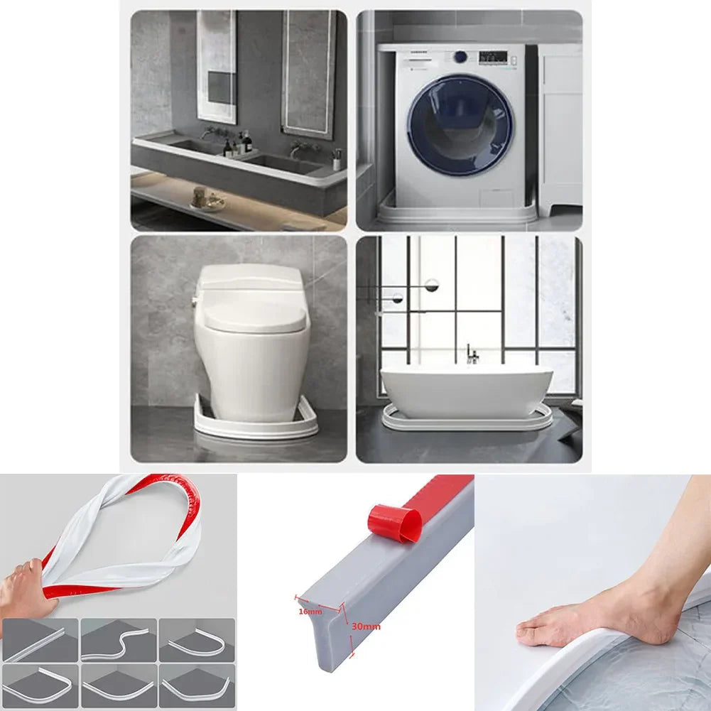 Flexible Self-Adhesive Silicone Shower Dam (Cut-to-Size)