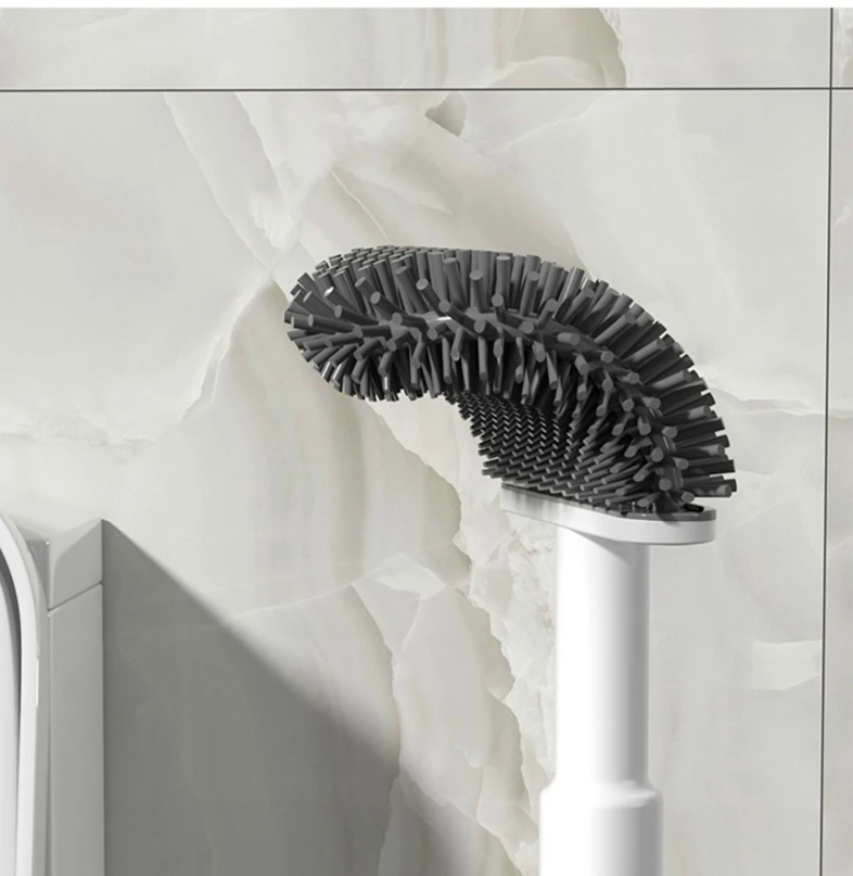 Flexible Silicone Scented Toilet Brush (Drill-Free Wall Mount)