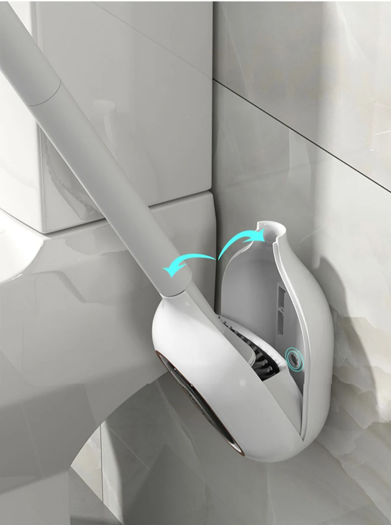 Flexible Silicone Scented Toilet Brush (Drill-Free Wall Mount)