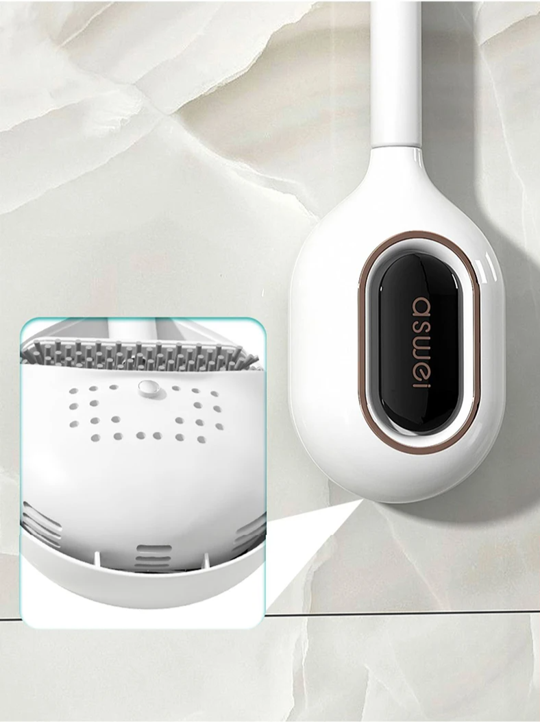 Flexible Silicone Scented Toilet Brush (Drill-Free Wall Mount)