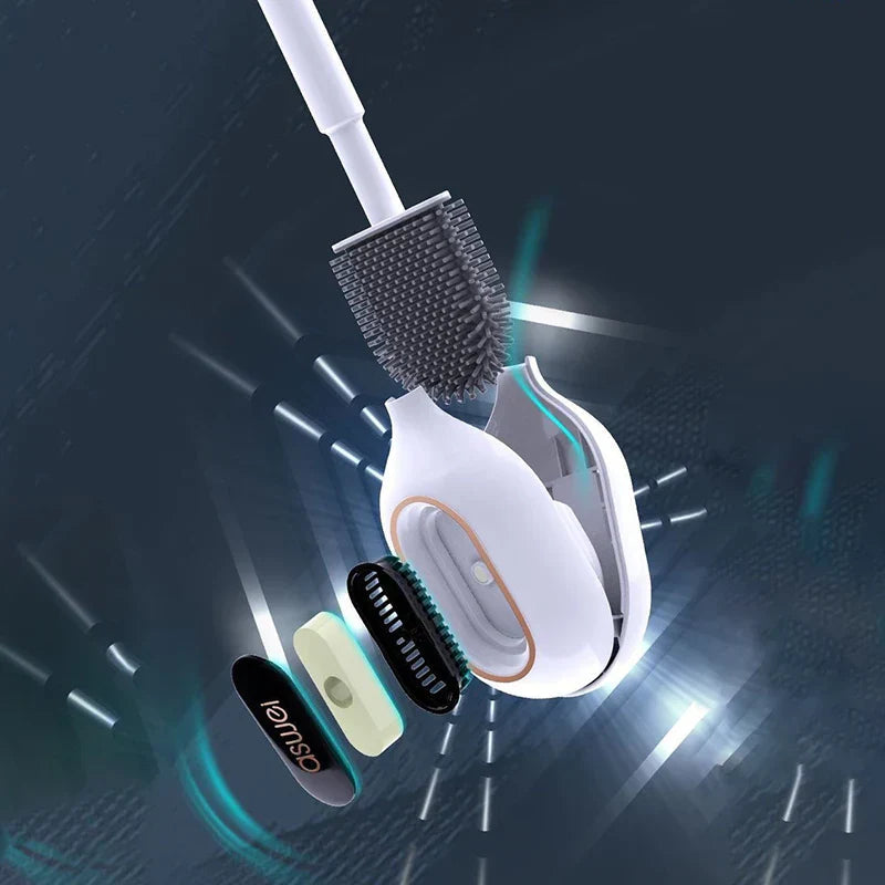 Flexible Silicone Scented Toilet Brush (Drill-Free Wall Mount)