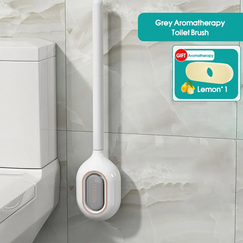 Flexible Silicone Scented Toilet Brush (Drill-Free Wall Mount)