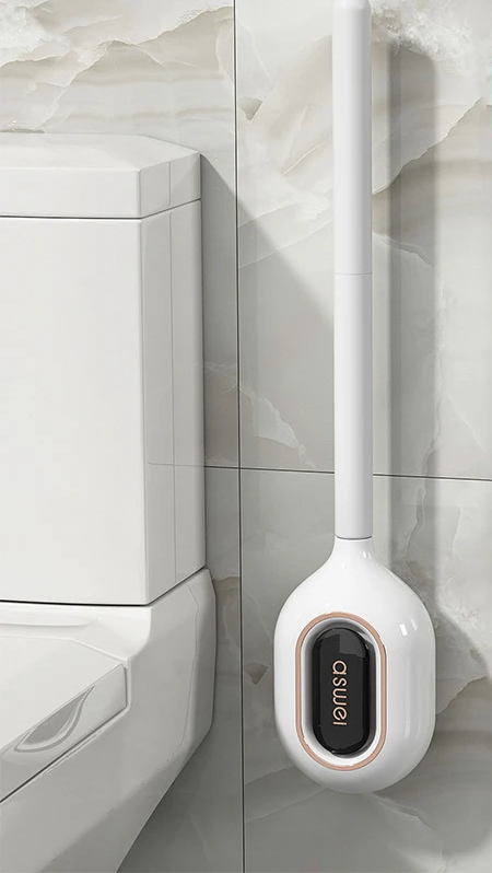 Flexible Silicone Scented Toilet Brush (Drill-Free Wall Mount)