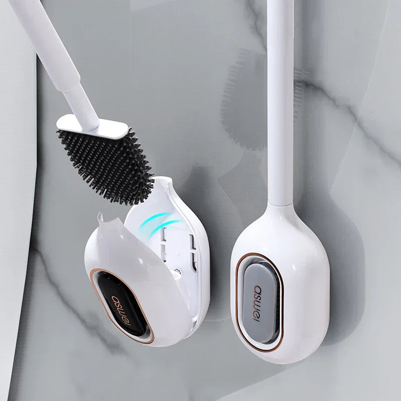 Flexible Silicone Scented Toilet Brush (Drill-Free Wall Mount)