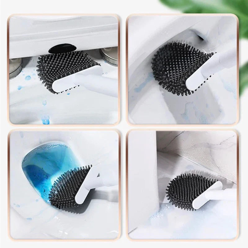 Flexible Silicone Scented Toilet Brush (Drill-Free Wall Mount)