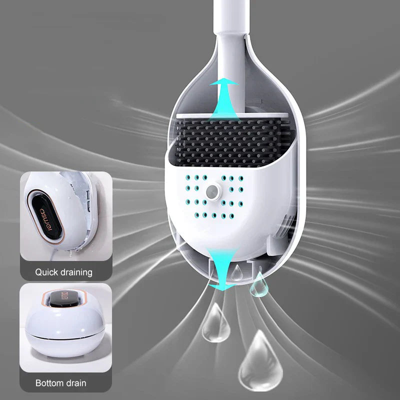 Flexible Silicone Scented Toilet Brush (Drill-Free Wall Mount)