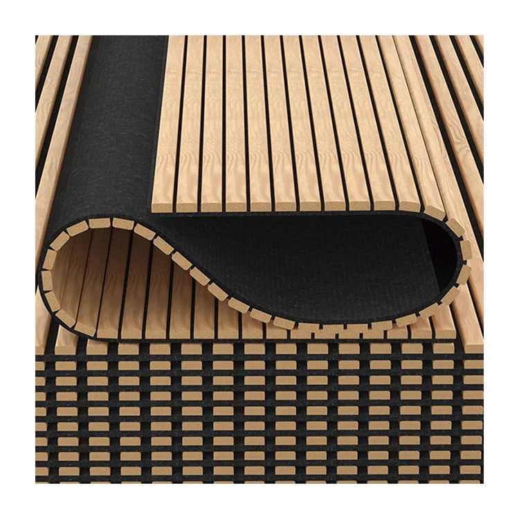 Flexible Sound-Absorbing Oak Wall Panel