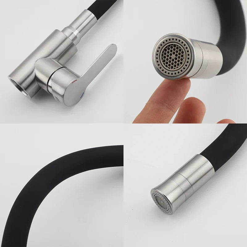 Flexible Spout & Dual-Mode Spray Kitchen Faucet (Single-Handle)