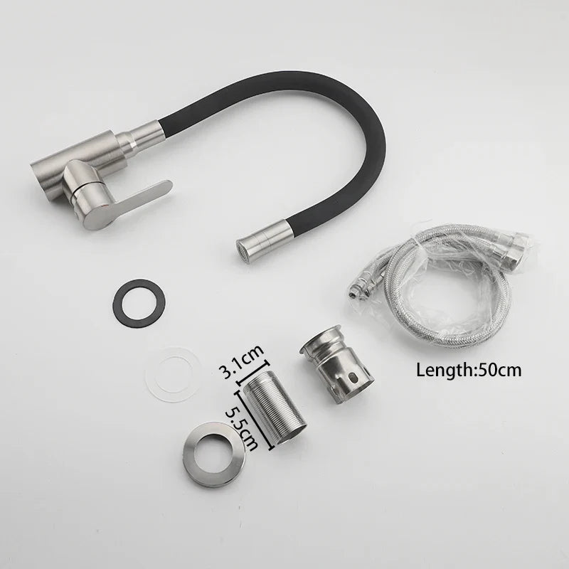 Flexible Spout & Dual-Mode Spray Kitchen Faucet (Single-Handle)