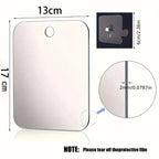 Fogless Acrylic Frameless Shower Mirror (Hook & Suction Mount)