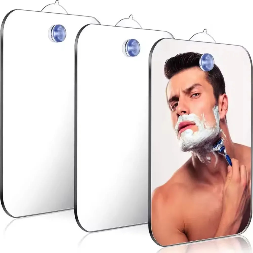 Fogless Acrylic Frameless Shower Mirror (Hook & Suction Mount)