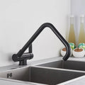 Foldable Brass 360° Swivel & Dual-Spray Kitchen Faucet