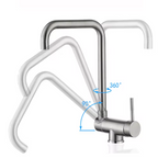 Foldable Brass 360° Swivel & Dual-Spray Kitchen Faucet