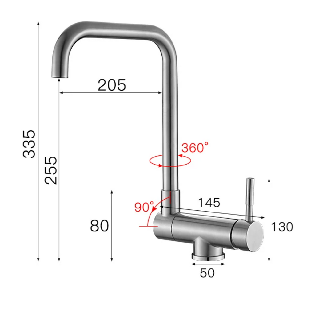 Foldable Brass 360° Swivel & Dual-Spray Kitchen Faucet
