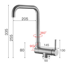 Foldable Brass 360° Swivel & Dual-Spray Kitchen Faucet