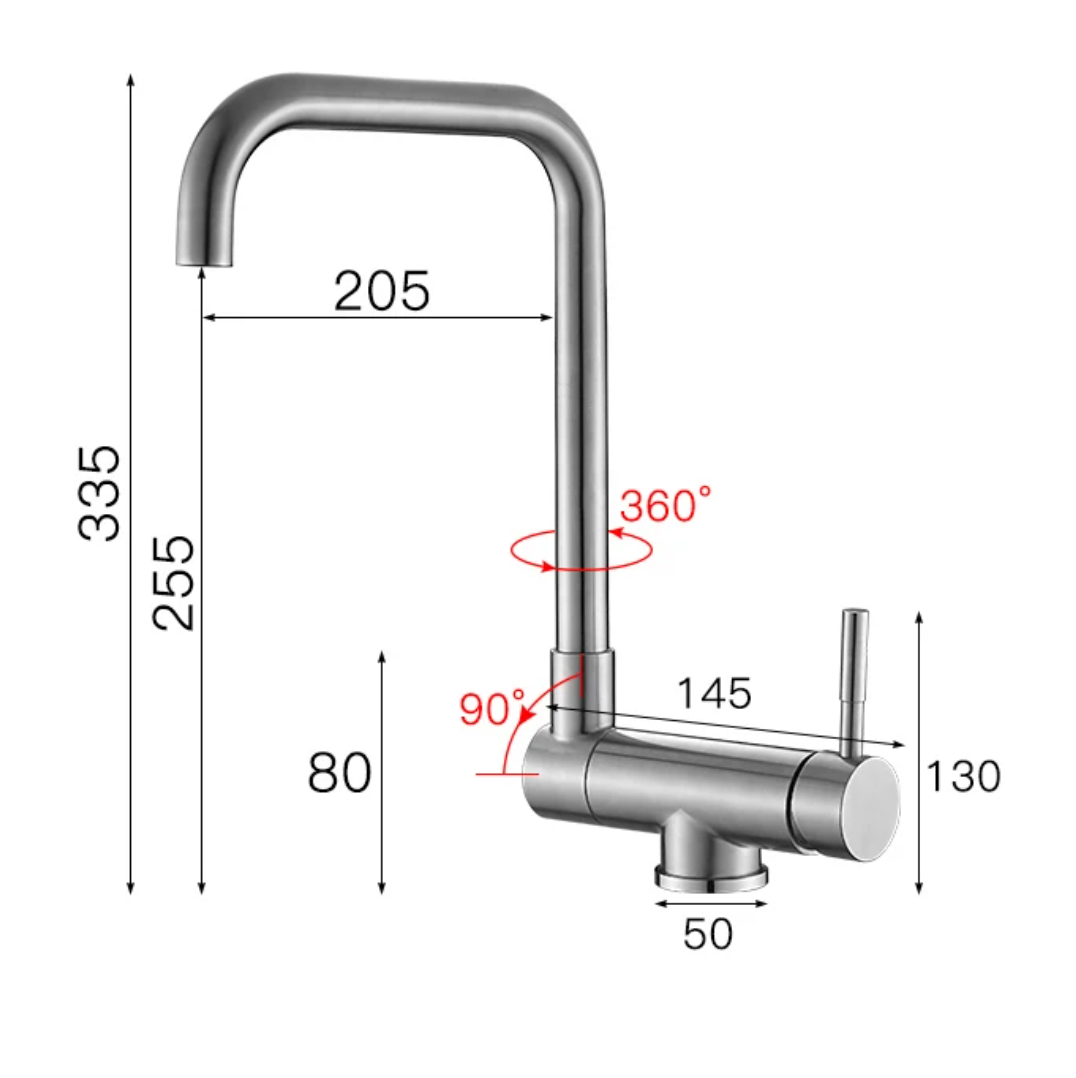 Foldable Brass 360° Swivel & Dual-Spray Kitchen Faucet