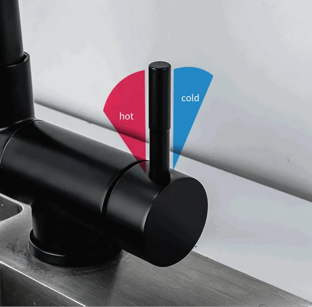 Foldable Brass 360° Swivel & Dual-Spray Kitchen Faucet