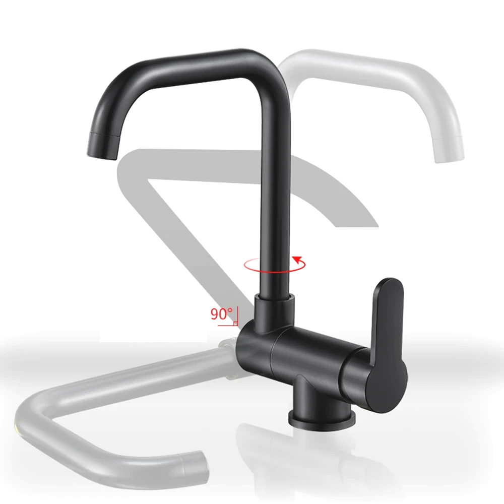 Foldable Brass 360° Swivel & Dual-Spray Kitchen Faucet