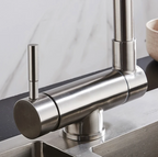 Foldable Brass 360° Swivel & Dual-Spray Kitchen Faucet