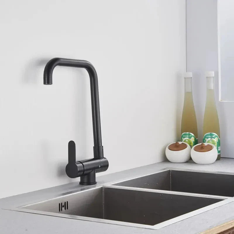 Foldable Brass 360° Swivel & Dual-Spray Kitchen Faucet