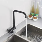 Foldable Brass 360° Swivel & Dual-Spray Kitchen Faucet