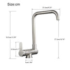 Foldable Brass 360° Swivel & Dual-Spray Kitchen Faucet
