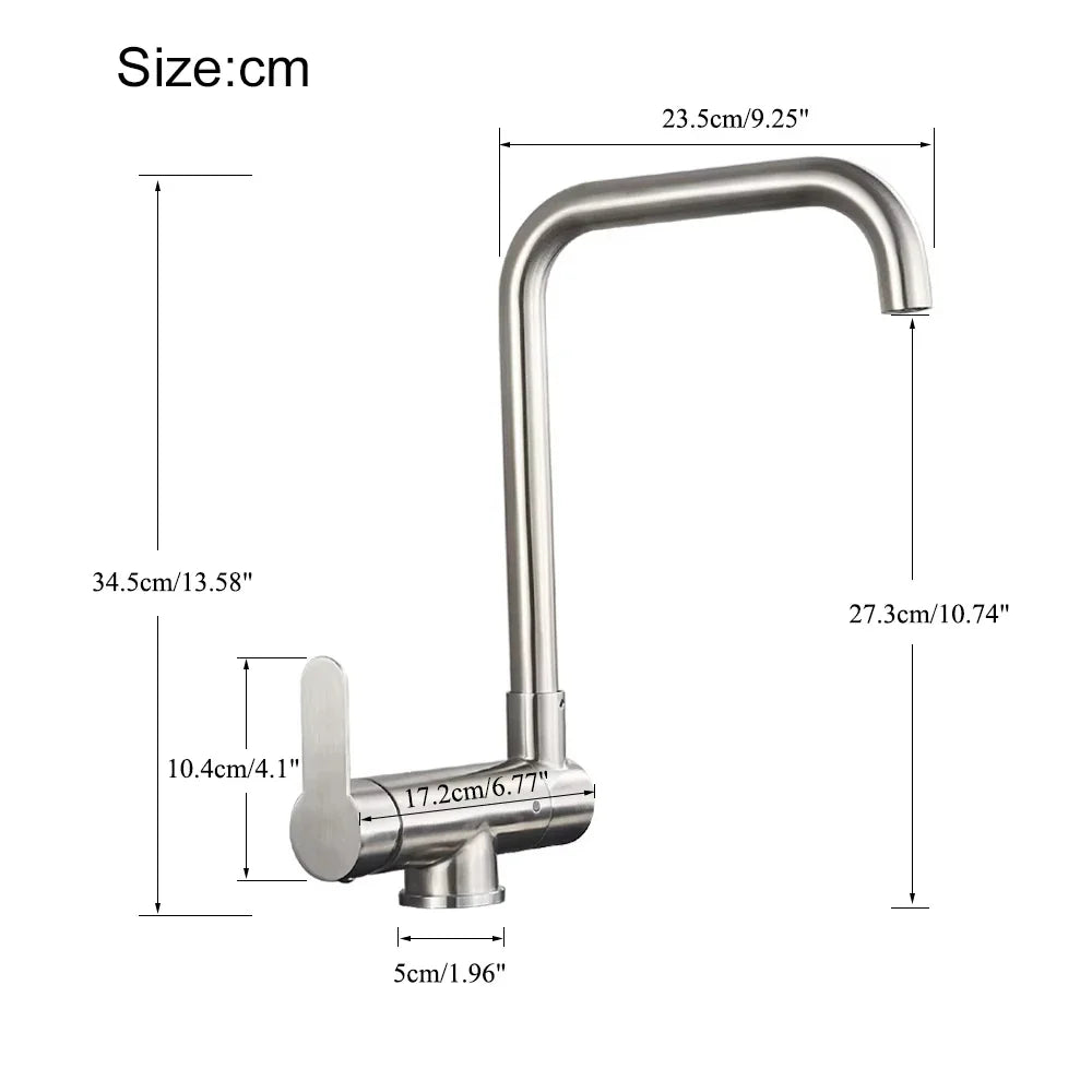 Foldable Brass 360° Swivel & Dual-Spray Kitchen Faucet