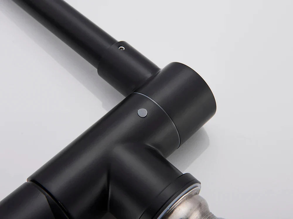 Foldable Brass 360° Swivel & Dual-Spray Kitchen Faucet