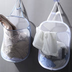 Foldable Cotton Mesh Hanging Laundry Basket
