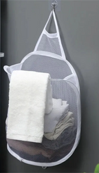 Foldable Cotton Mesh Hanging Laundry Basket