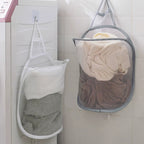 Foldable Cotton Mesh Hanging Laundry Basket