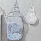 Foldable Cotton Mesh Hanging Laundry Basket