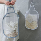 Foldable Cotton Mesh Hanging Laundry Basket