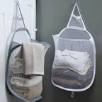 Foldable Cotton Mesh Hanging Laundry Basket