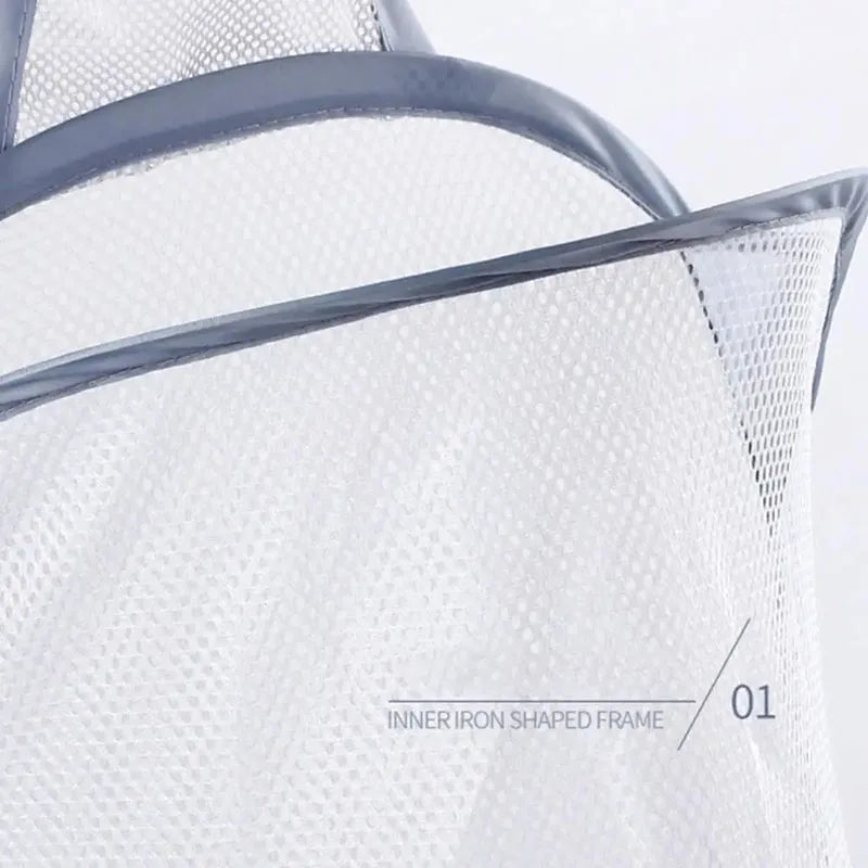 Foldable Cotton Mesh Hanging Laundry Basket
