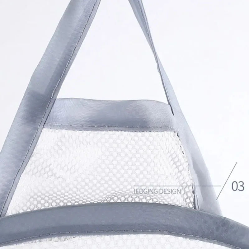Foldable Cotton Mesh Hanging Laundry Basket