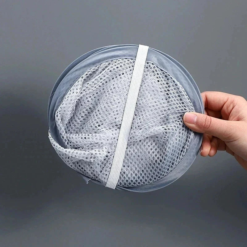 Foldable Cotton Mesh Hanging Laundry Basket
