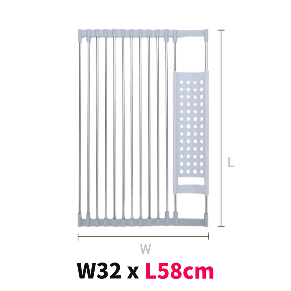 Foldable Space-Saving 304 Stainless Steel Dish Drying Rack