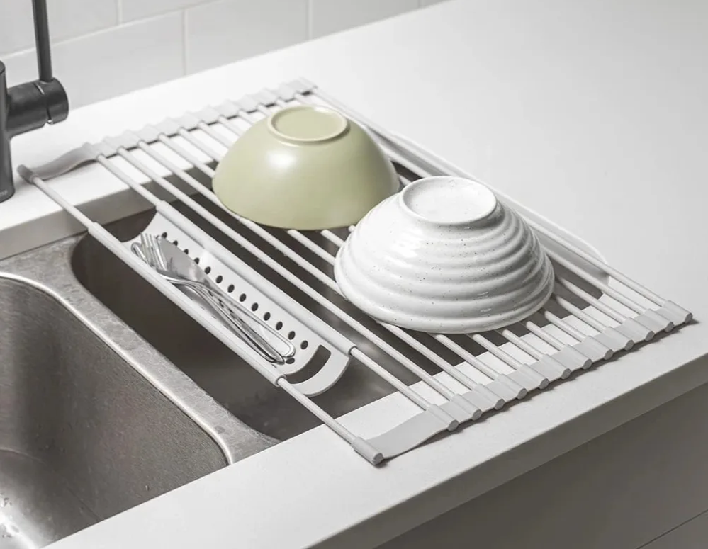 Foldable Space-Saving 304 Stainless Steel Dish Drying Rack