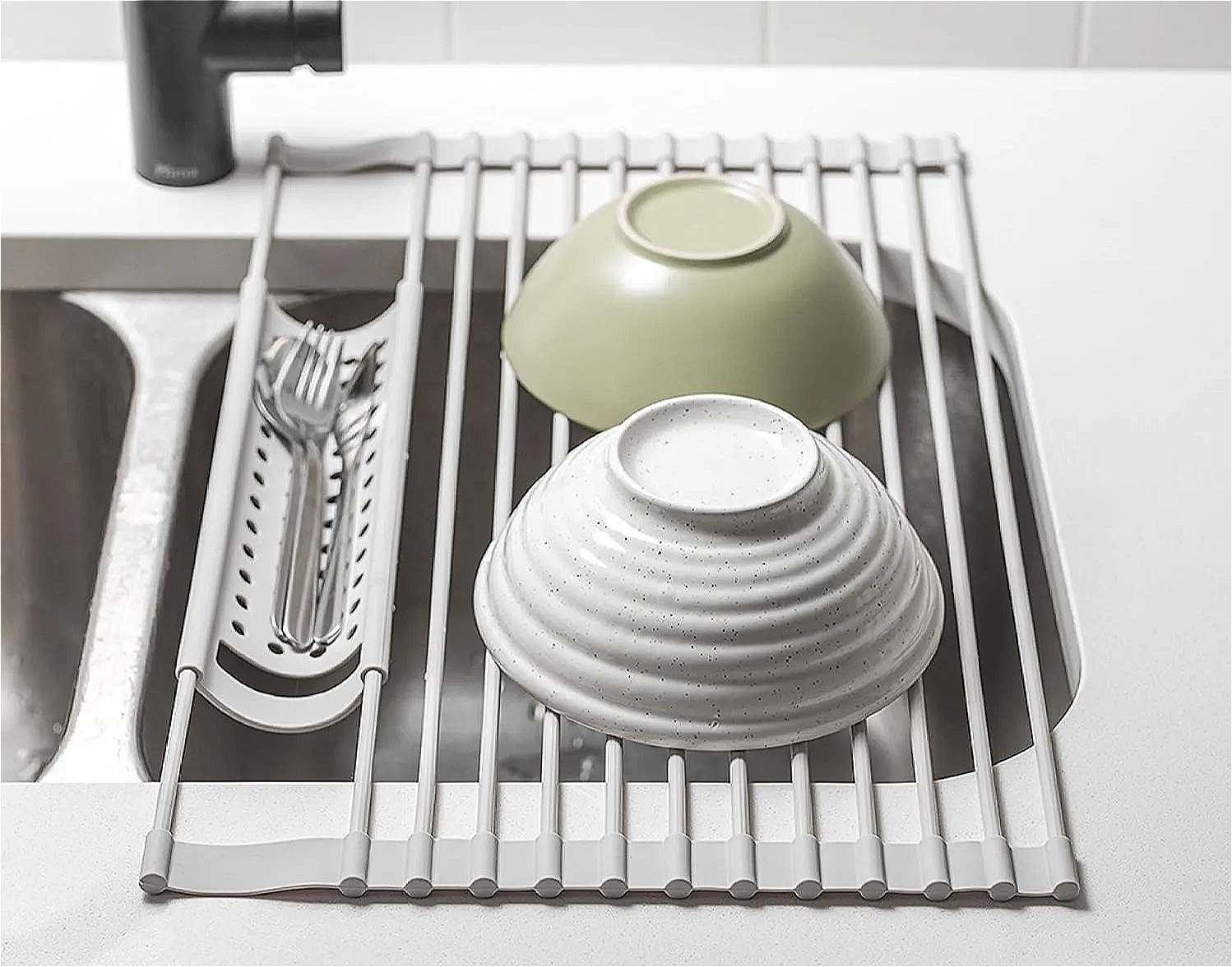 Foldable Space-Saving 304 Stainless Steel Dish Drying Rack
