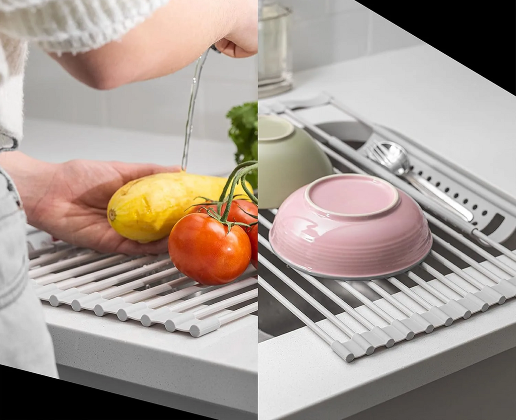 Foldable Space-Saving 304 Stainless Steel Dish Drying Rack