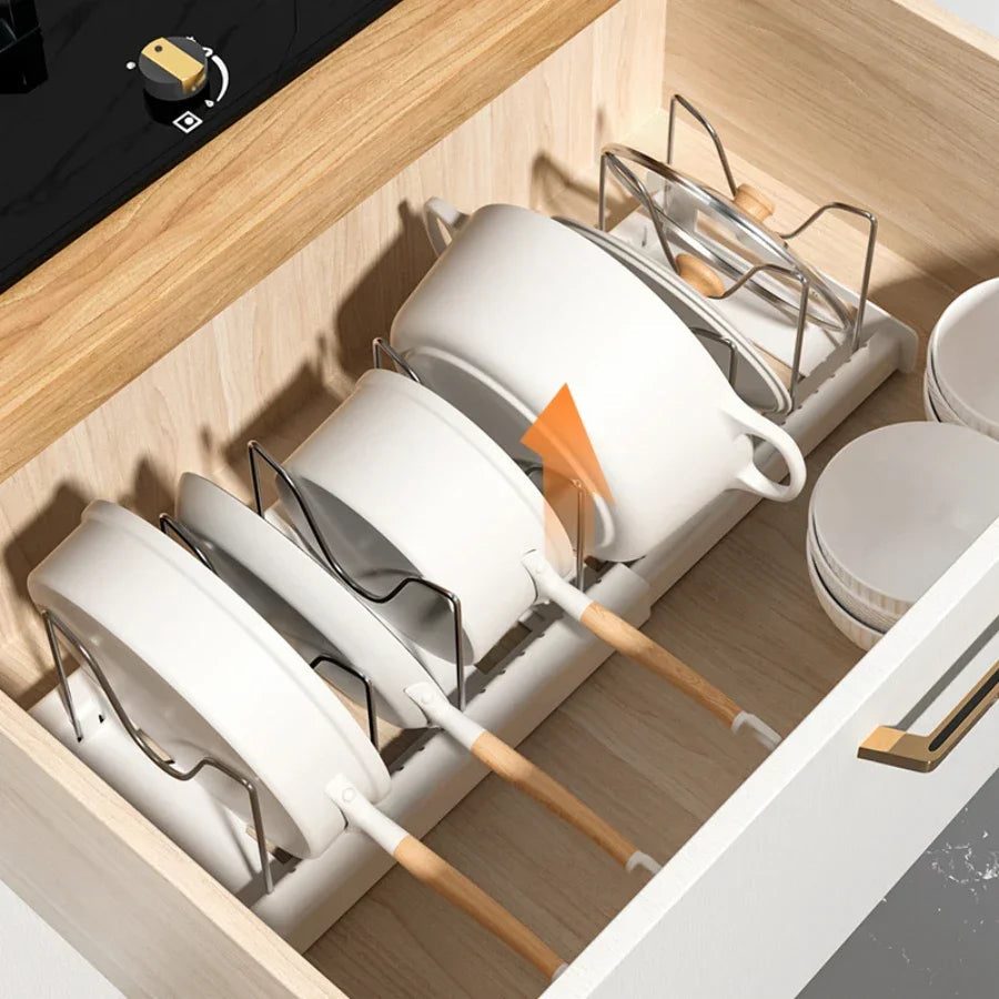 Foldable Space-Saving ABS Pot Lid & Utensil Organizer