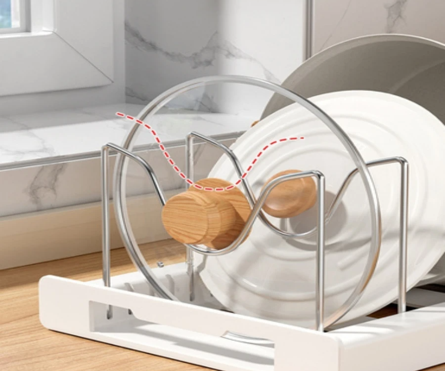 Foldable Space-Saving ABS Pot Lid & Utensil Organizer