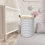 Foldable Waterproof-Lined Canvas Laundry Basket