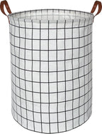Foldable Waterproof-Lined Canvas Laundry Basket