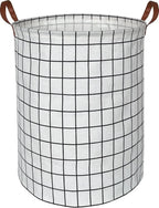 Foldable Waterproof-Lined Canvas Laundry Basket