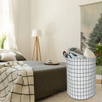 Foldable Waterproof-Lined Canvas Laundry Basket