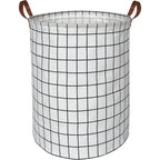 Foldable Waterproof-Lined Canvas Laundry Basket
